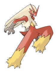 blaziken blue_eyes claws colored_sclera full_body gen_3_pokemon highres nintendo official_art open_mouth pokemon pokemon_(creature) pokemon_focus pokemon_rse solo sugimori_ken third-party_source transparent_background yellow_sclera