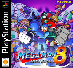 aqua_man_(mega_man) armor blue_armor blue_eyes capcom clown_man duo_(mega_man) frost_man game_console grenade_man mega_man_(classic) mega_man_(series) mega_man_8 playstation_1 search_man sword_man