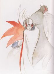 1970s_(style) amano_yoshitaka gatchaman ken_the_eagle oldschool painting_(medium) retro_artstyle tatsunoko_production traditional_media watercolor_(medium)