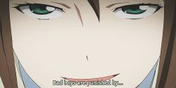 10s 2boys 3girls animated animated_gif brown_hair daitoku_junna hidaka_subaru lowres multiple_boys multiple_girls robotics;notes senomiya_akiho subtitled tennouji_nae yashio_kaito