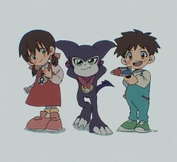 Rule 34 | ai (digimon), digimon, digimon (creature), digimon tamers, fang, highres, impmon, looking at viewer, makoto (digimon), smile