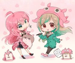Rule 34 | 2girls, blonde hair, blush, brown hair, busou kanojo, game club project, green eyes, highres, indie virtual youtuber, long hair, looking at viewer, multicolored hair, multiple girls, noricopo (nori0w0), open mouth, pink hair, sakuragi miria, short hair, smile, tsugumi suzuma (vtuber), virtual youtuber
