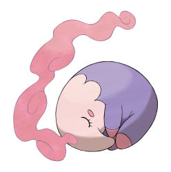 absurdres animal_focus artist_request blush blush_stickers closed_eyes curled_up eyelashes full_body gas gen_5_pokemon highres musharna nintendo no_humans official_art pokemon pokemon_(creature) pokemon_bw pokemon_focus simple_background solo third-party_source white_background
