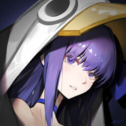 absurdres animal_hood chain_yu fate/grand_order fate_(series) highres hood meltryllis meltryllis_(fate) meltryllis_(swimsuit_lancer)_(fate) penguin_hood purple_hair