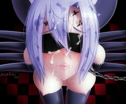 Rule 34 | 1girl, arachne, arthropod girl, bdsm, blacksaikou, blindfold, blurry, blurry background, blush, breasts, carapace, chain, chain leash, close-up, closed eyes, commentary, cum, cum in mouth, cum on body, detached sleeves, english commentary, extra eyes, eye taped shut, eyes visible through hair, facial, gokkun, grey hair, hair between eyes, highres, insect girl, large breasts, large variant set, leash, lips, monster girl, monster musume no iru nichijou, nipples, open mouth, rachnera arachnera, saliva, short hair, solo, spider girl, swallowing, taur, upper body, variant set