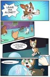 absurdres cat commentary dog english_commentary english_text highres paw_patrol speech_bubble tagme thought_bubble