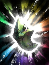 Rule 34 | cocoon, commentary request, creatures (company), full body, game freak, gen 1 pokemon, glowing, harden (pokemon), highres, metapod, nintendo, no humans, pokemon, pokemon (creature), pokemon focus, pokemon move, ritsu (roboroboro), v-shaped eyes