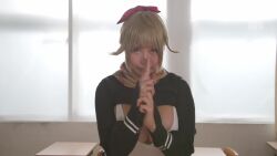 animated blonde_hair censored fellatio gyaru japanese_(nationality) oral otsu_alice paizuri saliva seina_arisa sex tagme video