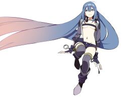 1girl blue_eyes blue_hair navel road_sign_(ichibombu) short_shorts shorts tagme wavforme