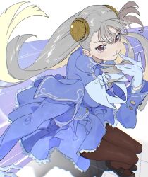 Rule 34 | 1girl, absurdres, capcom fighting jam, commentary, floating hair, from above, gloves, hairpods, highres, himuro yukichiko, ingrid (capcom), long hair, signature, solo, white gloves