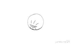 1other animated animated_gif halo junebird24 kirby&#039;s_dream_land_3 kirby_(series) kirby_64 monochrome nintendo no_humans one-eyed signature spinning wings zero_(kirby) zero_two_(kirby)