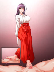 Rule 34 | 1boy, 1girl, aho manten, barefoot, clothed female nude male, footjob, nude