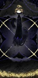 1other black_robe chinese_commentary commentary_request field flower flower_field flower_on_head frostedmirror grey_background highres iterator_(rain_world) karma_flower_(rain_world) karma_symbol_(rain_world) plant_on_head rain_world robe the_prince_(rain_world) wide_face