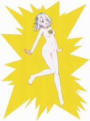 1girl animated animated_gif blue_eyes bow breasts coat donelectric_don dress electrocution epilepsy_warning hair_ornament highres medium_breasts nude one_eye_closed open_mouth ryona shironeko_project short_dress short_hair skeleton solo teardrop tears thighhighs tina_(shironeko_project) white_hair x-ray
