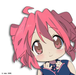 1girl cosplay detached_sleeves kasane_teto kasane_teto_(cosplay) kasane_teto_(utau) kobayakawa_yutaka looking_at_viewer lucky_star multicolored_hair parody rakisana red_eyes red_hair shirt smile streaked_hair tearing_clothes torn_clothes twintails upper_body utau