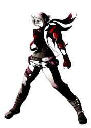 Rule 34 | 1other, absurdres, ahoge, belt, brown eyes, brown hair, fingerless gloves, fujisawa tomio, full body, gloves, hair between eyes, highres, jacket, legs apart, leo kliesen, looking at viewer, non-web source, official art, open mouth, other focus, red gloves, red jacket, scarf, short hair, simple background, solo, teeth, tekken, tekken tag tournament 2, upper teeth only, v-shaped eyebrows, white background