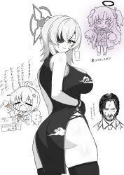 ... 1boy 3girls ahoge ass blue_archive blush breasts character_request china_dress chinese_clothes closed_eyes closed_mouth crying dress eyepatch gloves hair_ornament halo highres ice_cream_cone john_wick john_wick_(character) kkytama0222 multiple_girls necktie pleated_skirt reisa_(blue_archive) sketch skirt sleeveless sleeveless_dress sleeves_past_fingers sleeves_past_wrists spoken_ellipsis star_(symbol) star_hair_ornament sweat thighhighs two_side_up yuuka_(blue_archive)