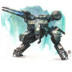 cannon commentary directed-energy_weapon electricity energy energy_cannon energy_weapon english_commentary free-electron_laser_cannon glowing highres laser_cannon looking_at_viewer magnetic_weapon mar-c! mecha metal_gear_(robot) metal_gear_(series) metal_gear_rex no_humans railgun robot science_fiction shoulder_cannon solo walker_(robot) weapon