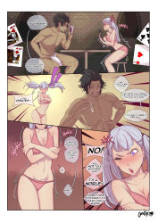 1boy 1girl absurdres black_clover defeat embarrassed highres lingerie noelle_silva oznovx poker underwear yami_sukehiro