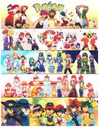 00s 10s 1990s_(style) 6+boys 6+girls adjusting_eyewear apron ash_ketchum ass bad_id badge baseball_cap beanie beard black_hair blue_eyes blue_hair blue_oak brandon_(pokemon) breasts brock_(pokemon) brown_eyes brown_hair byron_(pokemon) character_request child cleavage closed_eyes clothed_pokemon collarbone copyright_name crossover crying dawn_(pokemon) dress dual_persona ethan_(pokemon) everyone facial_hair fangs flint_(pokemon_anime) forrest_(pokemon) frontier_brain gary_oak gen_1_pokemon gen_3_pokemon glasses gloves green_hair grey_hair grin gym_leader badge_(pokemon) hair_between_eyes hair_ornament hat highres hilbert_(pokemon) holding holding_poke_ball hug in-franchise_crossover james&#039;_father_(pokemon) james&#039;_mother_(pokemon) james_(pokemon) jenny_(pokemon) jessebelle_(pokemon) jessie_(pokemon) jimmy_(pokemon) joy_(pokemon) kris_(pokemon) look-alike looking_at_viewer lucas_(pokemon) lyra_(pokemon) marble_(pokemon) marina_(pokemon) marnie_frances_lynnette_joy may_(pokemon) medium_breasts meowth midriff miniskirt minun misty_(pokemon) mudkip multiple_boys multiple_girls multiple_persona munou_(pokemon) mustache navel nicholai_(pokemon) nintendo nurse nurse_cap official_alternate_costume orange_hair paige_frances_lynnelle_joy paul_(pokemon) pika_(pokemon) pikachu pink_hair poke_ball poke_ball_(basic) pokemon pokemon:_lucario_and_the_mystery_of_mew pokemon_(anime) pokemon_(classic_anime) pokemon_(creature) pokemon_adventures pokemon_bw pokemon_dp059 pokemon_dppt pokemon_dppt_(anime) pokemon_ep048 pokemon_gsc pokemon_hgss pokemon_rgby pokemon_rse pokemon_rse_(anime) police police_uniform policewoman red_(pokemon) red_hair retro_artstyle riley_(pokemon) ritchie_(pokemon) salvia_(pokemon) shovel silver_(pokemon) sir_aaron sir_arlon skirt skitty smile sparky_(pokemon) star_(symbol) sunglasses team_rocket tyson&#039;s_meowth winter_clothes zachs zipper