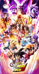 1girl baby_(dragon_ball) baby_vegeta bandana black_hair blue_eyes blue_sash blz_(blz151101) body_fur bra_(dragon_ball) dougi dragon_ball dragon_ball_gt giru_(dragon_ball) gloves gogeta highres long_hair looking_at_viewer metamoran_vest monkey_boy monkey_tail multiple_boys muscular muscular_male omega_shenron open_mouth orange_bandana pan_(dragon_ball) pants pectorals red_fur saiyan sash smile son_goku spiked_hair super_android_17 super_saiyan super_saiyan_4 tail trunks_(dragon_ball) uub vegeta yellow_pants