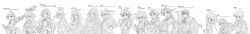 armor breasts character_request closed_mouth date_naoto dragon&#039;s_crown elf elf_(dragon&#039;s_crown) greyscale highres kokkoro_(princess_connect!) long_hair long_image looking_at_viewer monochrome multiple_girls pointy_ears princess_connect! shining_(series) short_hair simple_background trait_connection unfinished white_background wide_image