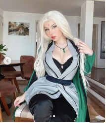 Rule 34 | 1girl, blonde hair, brazilian (nationality), breasts, cosplay, curvy, fegalvao, large breasts, photo (medium), solo, tsunade (naruto), wide hips