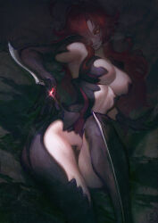 1girl amaha_masane breasts highres large_breasts long_hair red_hair witchblade