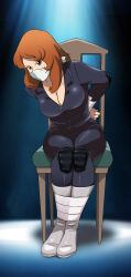 1girl absurdres bad_end barefoot bdsm bondage bound bound_ankles bound_arms bound_legs captured defeat feet game_over highres long_hair lost_one_zero lupin_iii mine_fujiko nail_polish toes