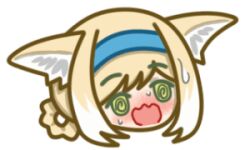 @_@ animated animated_png arknights blonde_hair blue_hairband blush braid braided_hair_rings commentary_request cropped_head green_eyes hair_rings hairband looping_animation lowres nose_blush open_mouth short_hair simple_background suzuran_(arknights) sweat transparent_background wavy_mouth yura_(yurawagtail)