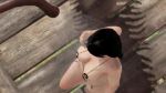 1girl 3d animated ass barefoot bikini black_hair breasts butt_crack cleavage dead_or_alive dead_or_alive_xtreme_3_fortune dead_or_alive_xtreme_beach_volleyball female_focus from_above large_breasts long_hair micro_bikini momiji_(ninja_gaiden) ninja_gaiden outdoors smile solo standing swimsuit thong underboob venus_bikini video water video