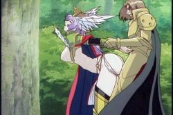 00s 1boy 1girl animated animated_gif anime_screenshot arched_back arm_grab arm_held_back armor arms_behind_back ass belt bent_over bouncing_breasts breastplate breasts cape closed_eyes clothed_sex doggystyle fantasy forest from_behind from_side full_armor gauntlets greaves grey_hair hanging_breasts head_tilt head_wings helm helmet hetero inoue_masakazu large_breasts light_purple_hair long_hair lowres moaning nail_polish nature open_mouth outdoors pale_skin pauldrons pelvic_curtain penis profile public_indecency purple_hair restrained ryouki_no_ori sasazuka_kyou sex sex_from_behind shoulder_armor sideboob standing thighhighs tree uncensored valkyrie vambraces wince winged_helmet wings