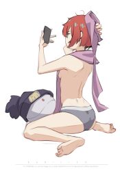 1girl amate_yuzuriha ass bani-lizo feet gundam red_hair short_hair tagme