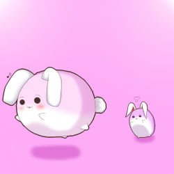 2girls :3 animal_ears blush female_focus inaba_tewi jumping midair multiple_girls musical_note no_humans noiz rabbit_ears rabbit_girl rabbit_tail reisen_udongein_inaba solid_circle_eyes sukusuku_hakutaku tail touhou