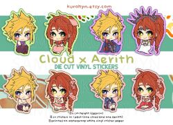 1boy 1girl aerith_gainsborough aerith_gainsborough_(floral_delight) aerith_gainsborough_(loveless_dress) aerith_gainsborough_(pink_mermaid) ahoge armor armored_boots artist_name bare_arms bare_shoulders bikini bikini_skirt black_male_swimwear black_pants black_shoes blonde_hair blue_cloak blue_eyes blue_shirt blush_stickers boots braid braided_ponytail brown_hair character_name chibi chibi_only circlet cloak cloud_strife cloud_strife_(alphreid_costume) cloud_strife_(ocean_chocobo) cloud_strife_(wild_surf) crop_top crown dress final_fantasy final_fantasy_vii final_fantasy_vii_rebirth final_fantasy_vii_remake flower frilled_shirt frills green_eyes hair_between_eyes hair_flower hair_ornament hair_ribbon kurohyn leather_armor light_frown long_dress long_skirt male_swimwear materia multiple_views official_alternate_costume pants parted_bangs pauldrons pink_bikini pink_dress pink_flower pink_ribbon pink_sarong pink_skirt princess_rosa_costume ribbon sample_watermark sarong shirt shoes short_hair shoulder_armor sidelocks single_braid single_pauldron skirt smile spiked_hair swimsuit topless_male watermark web_address white_dress