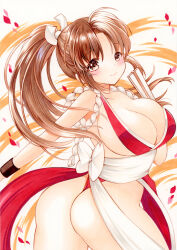 1girl ass breasts fatal_fury large_breasts long_hair ponytail shiranui_mai