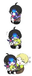 Rule 34 | digimon, happy, headphones, highres, hug, leon alexander, loogamon, looking at another, nagasumi eiji, pulsemon, smile
