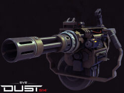 3d autodesk_3ds_max_(medium) cable commentary copyright_logo copyright_name dark_background drum_magazine dust_514 eve_online flewda_(josh_powers) gatling_gun glowing grey_background gun heavy_machine_gun highres logo machine_gun magazine_(weapon) modo_(medium) no_humans photoshop_(medium) realistic science_fiction weapon weapon_focus