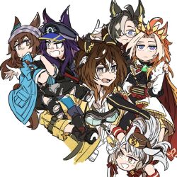 Rule 34 | 6+girls, aged down, ahoge, animal ears, arm belt, armband, asuka (junerabitts), beanie, blonde hair, blue armband, blue coat, blunt ends, boots, bow, bowtie, bright pupils, brown hair, brown hat, cape, coat, commentary, crossed arms, dream journey (umamusume), ear covers, father&#039;s day, feather hair ornament, feathers, fenomeno (umamusume), footwear bow, gem, glasses, goggles, goggles around neck, gold ship (umamusume), green gemstone, grey eyes, grey hair, grey hat, hair ornament, hair over one eye, hat, hat ribbon, headgear, horse ears, horse girl, horseshoe hat ornament, horseshoe ornament, jitome, long hair, multicolored eyes, multiple girls, nakayama festa (umamusume), open clothes, open coat, orange hair, orfevre (umamusume), peaked cap, pillbox hat, purple eyes, purple hair, purple ribbon, red armband, red bow, red bowtie, red cape, ribbon, single ear cover, single hair intake, stay gold (umamusume), stay gold clan (umamusume), striped hat, sweatdrop, two-tone eyes, umamusume, unamused, white boots, yellow coat, yellow eyes