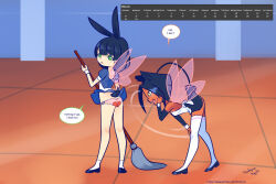 10s 2016 2girls anabeu_(ryuhi) animal_ears apron black_footwear black_hair black_skirt blue_dress breasts calendar cat_ears cat_girl cat_tail cleaning clothes_lift dark_skin detached_sleeves drantyno dress dress_lift english_text fairy_wings february female_focus full_body green_eyes heart heart_print highres holding leaning_forward loli long_hair long_sleeves looking_back maid maid_apron mop multiple_girls neyome_(drantyno) open_mouth panties pink_panties print_panties puffy_sleeves rabbit_ears rabbit_girl rabbit_tail shoes short_hair short_sleeves skirt small_breasts smile socks speech_bubble standing tail thighhighs underwear valentine white_apron white_socks white_thighhighs wings wrist_cuffs yellow_eyes yuri