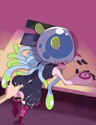 aftersex black_sclera blush colored_sclera computer couple cum cum_in_pussy dan_de_lion digimon digimon_(creature) digimon_ghost_game drooling grabbing_another&#039;s_ass groping heart heart-shaped_pupils higashimitarai_kiyoshiro highres jellyfish_girl jellymon monster_girl short_hair symbol-shaped_pupils tentacle_hair tentacles tongue tongue_out
