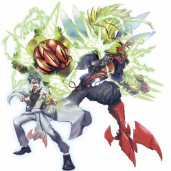Rule 34 | 2boys, arthropod boy, banchostingmon, banchou, delinquent, digimon, digimon (creature), glasses, highres, monster boy, multiple boys, muscular, muscular male