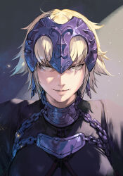1girl armor black_shirt blonde_hair breasts chain collar fate/grand_order fate_(series) hair_ornament hungry_clicker jeanne_d&#039;arc_alter_(avenger)_(fate) jeanne_d&#039;arc_alter_(avenger)_(first_ascension)_(fate) jeanne_d&#039;arc_alter_(fate) large_breasts lips pale_skin portrait shirt yellow_eyes