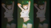1girl 2_phut_hon_(song) 3d animated audible_music black_hair breasts dancing music shorts sound tiktok twintails video