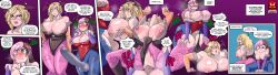 1futa 1girl ahegao blonde_hair blush breast_press breasts doggystyle english_text erection estellacomics futa_with_female futanari glasses glynda_goodwitch grabbing_another&#039;s_breast gradient_background groping huge_breasts huge_penis looking_at_viewer multicolored_hair neopolitan_(rwby) nipples open_mouth paizuri penis rwby sex sex_from_behind sitting speech_bubble testicles tongue tongue_out top-down_bottom-up torn_clothes vaginal veins veiny_penis