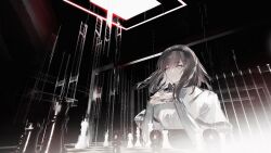 arknights bishop_(chess) black_bow black_bowtie black_hairband black_skirt bow bowtie breasts capelet chess_piece chessboard commentary d_quan diamond-shaped_pupils diamond_(shape) elbow_rest elbows_on_table english_commentary grey_eyes grey_hair hair_between_eyes hairband high-waist_skirt highres interlocked_fingers long_sidelocks long_sleeves looking_at_viewer medium_breasts medium_hair pawn_(chess) playing_chess priestess_(arknights) queen_(chess) rook_(chess) sidelocks skirt smile sweater symbol-shaped_pupils turtleneck turtleneck_sweater upper_body white_capelet white_sweater