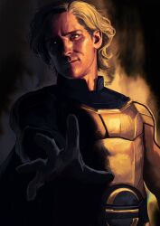 1boy aura bodysuit dark_aura highres male_focus marvel marvel_cinematic_universe sentry_(marvel) superhero_costume thunderbolts_(movie) uzuri_art yellow_bodysuit