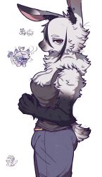 2girls arlecchino_(genshin_impact) expressionless furina_(genshin_impact) furry genshin_impact multiple_girls pants tagme zunusama