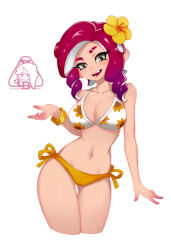 1girl bikini little_blood octoling_girl octoling_player_character simple_background solo splatoon_(series) splatoon_2 swimsuit white_background