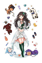 2girls 4boys aged_down baby chibi diva_(mabinogi) embarrassed highres mabinogi multiple_boys multiple_girls simple_background standing tearing_up user_fvjy8852 white_background
